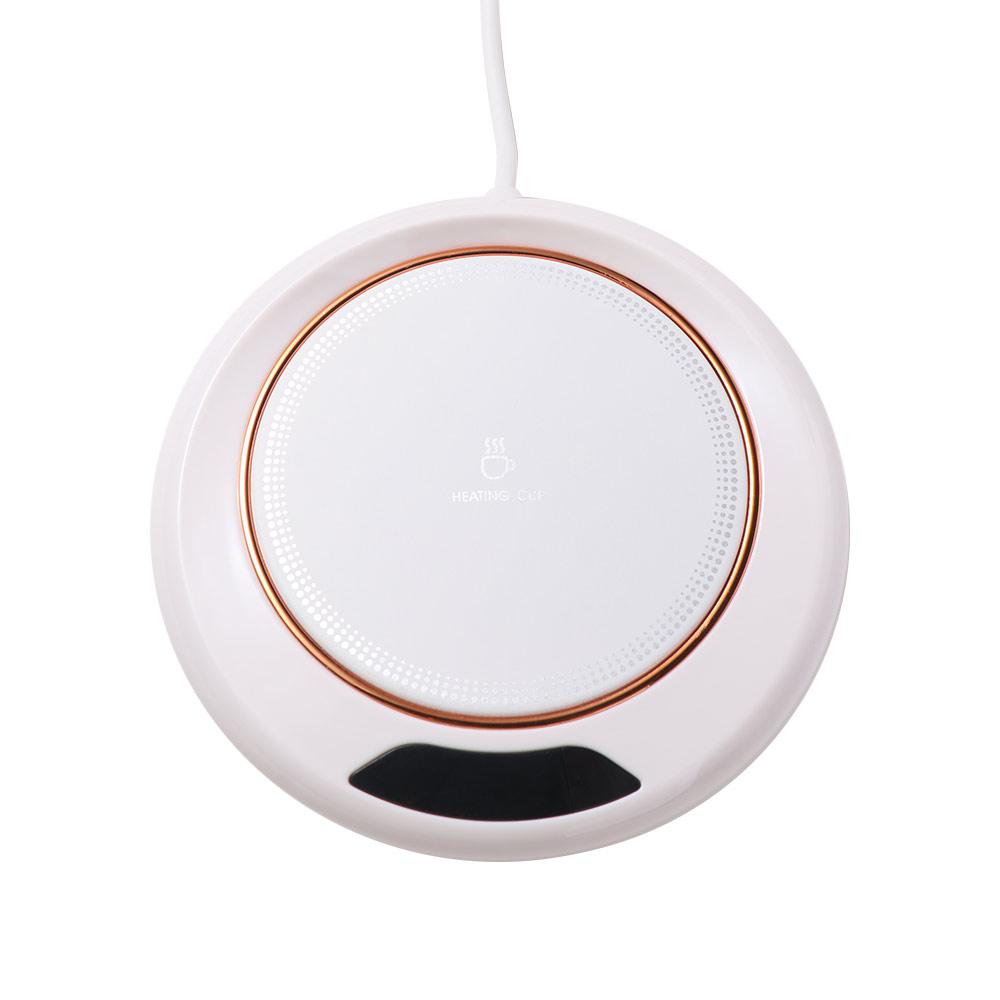 

3 Temperature Coffee Mug Warmer USB Intelligent Smart Electric Cups Heater Round Quick Heating Water Heating Pad Tea Water білий