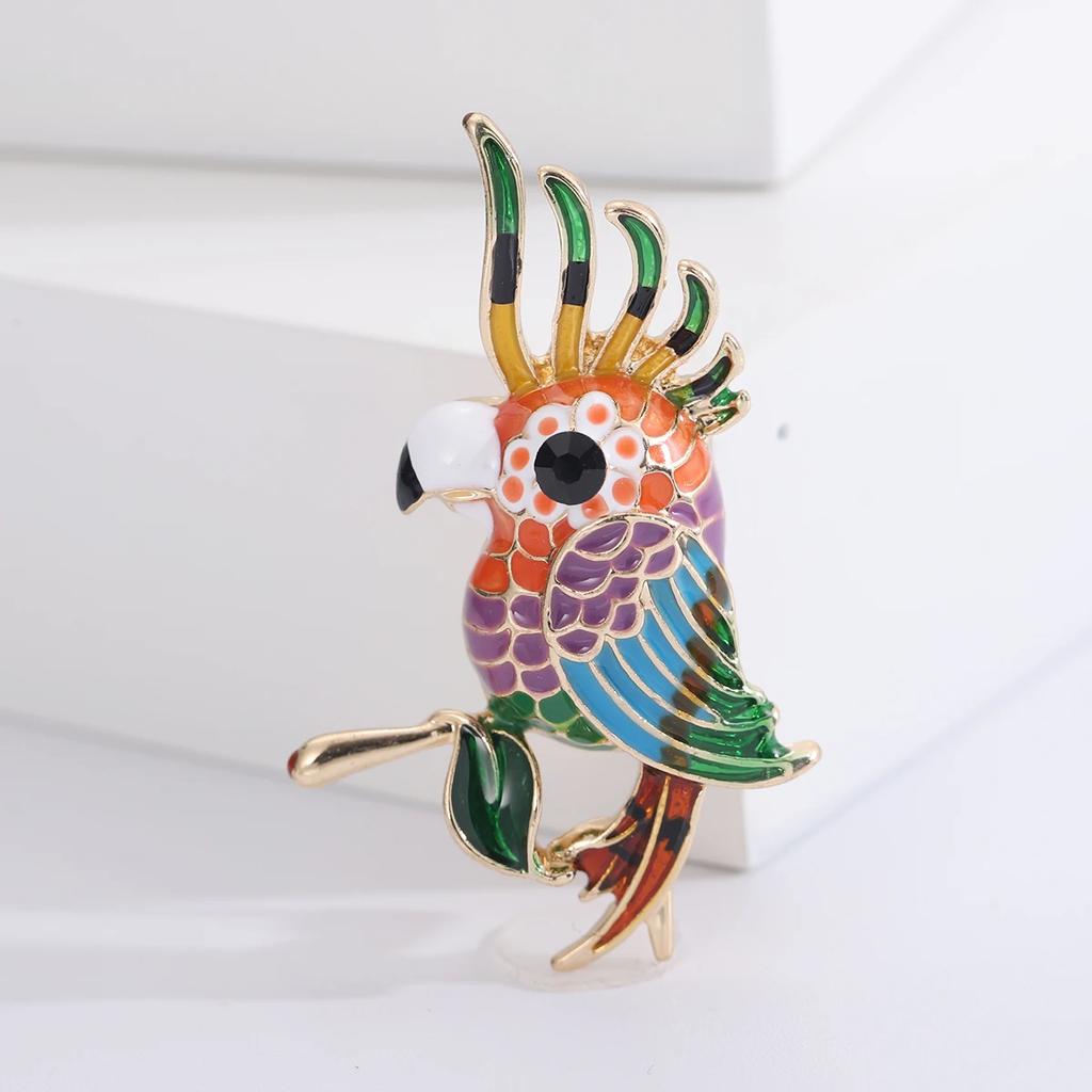 Rhinestone Parrot Brooches for Women Unisex Animal Pin Bird Lapel Pins Event Funny Luxury Gifts New Year Friends Decoration