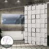 Versatile Large Checkered Bathroom Partition Curtain, Bathroom Dry-Wet Separation Curtain, Checkered Pattern Is Simple yet Sophisticated