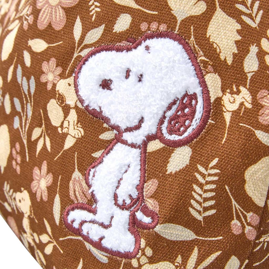 Hapitas Snoopy Canvas Mini Tote Bag 6077 Brown Flower Garden PN145.