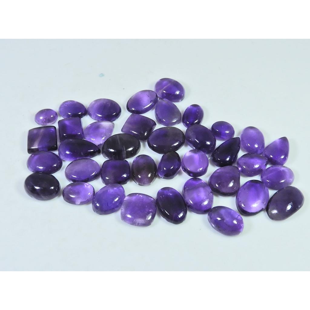 06X08-09X12MM Natural Purple Amethyst Mix Cabochon Loose Gemstone 37Pcs Lot C-2818