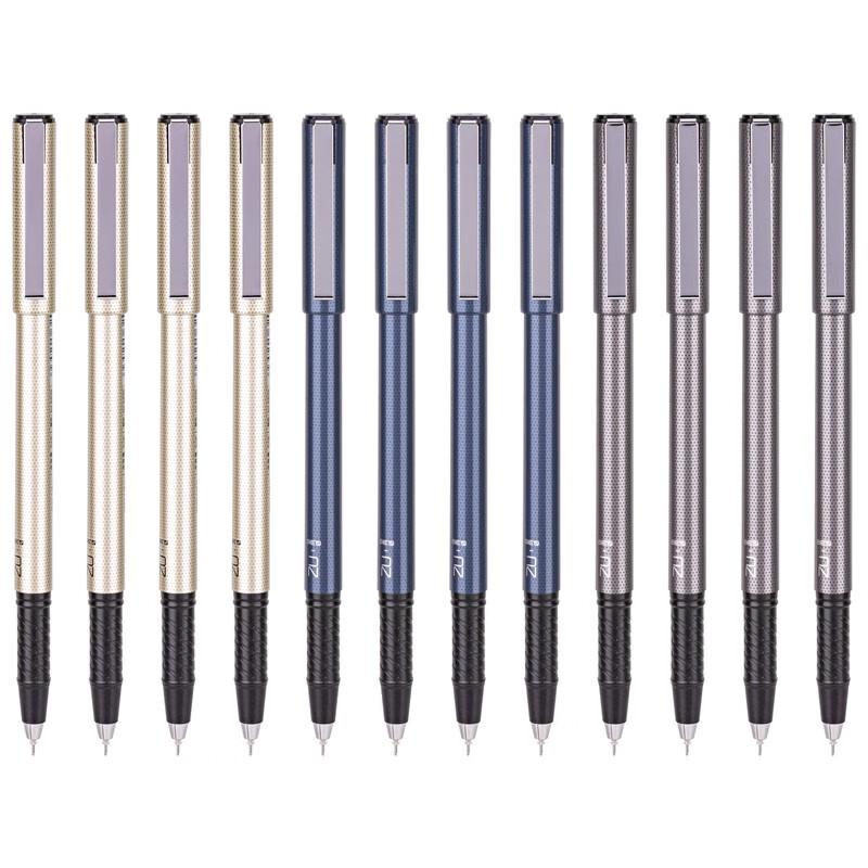 Deli S46 0.38mm Black Gel Pen (12-Pack)
