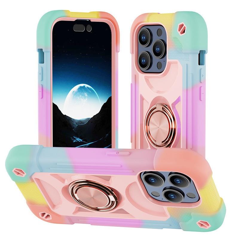 Luxury Heavy Duty Ring Holder Lanyard Case for iPhone 17 ProMax 16e PC TPU Armor Cover for iPhone 11 12 13 14 15 16 Pro Max Plus