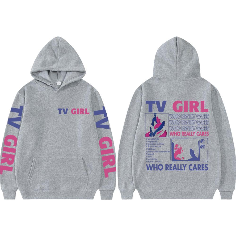 Pop Band TV Girl Who Really Cares Album Print  Hoodies Rock Hooded Sweatshirts Men Women Clothing Y2k Fashion Pullovers
