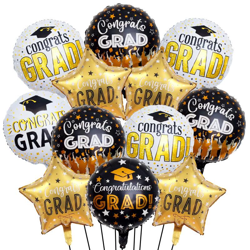 Graduation Season Party Decoration Celebration La Flag Doctor Hat Certificate Spiral Charm Balloon Set Graduation Ceremony Arrangement