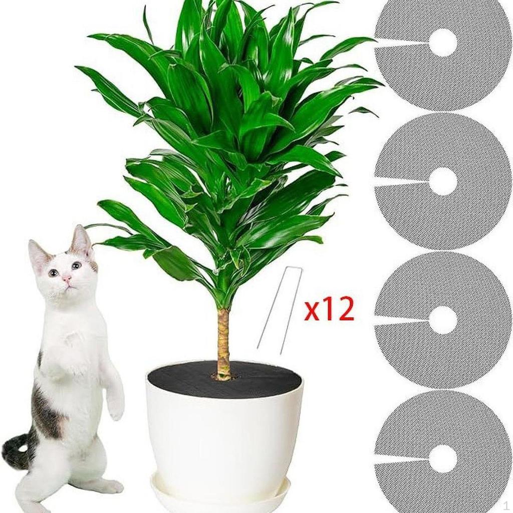 4 Pack of Plant Pot Covers for Soil Protection And Cat