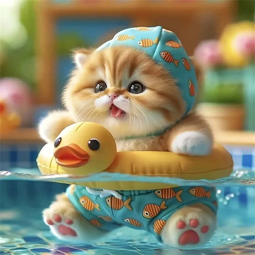 Diamond Art Painting Cat Animal Pet Full Round Diamond Mosaic Handmade Arts and Crafts Home Decoration