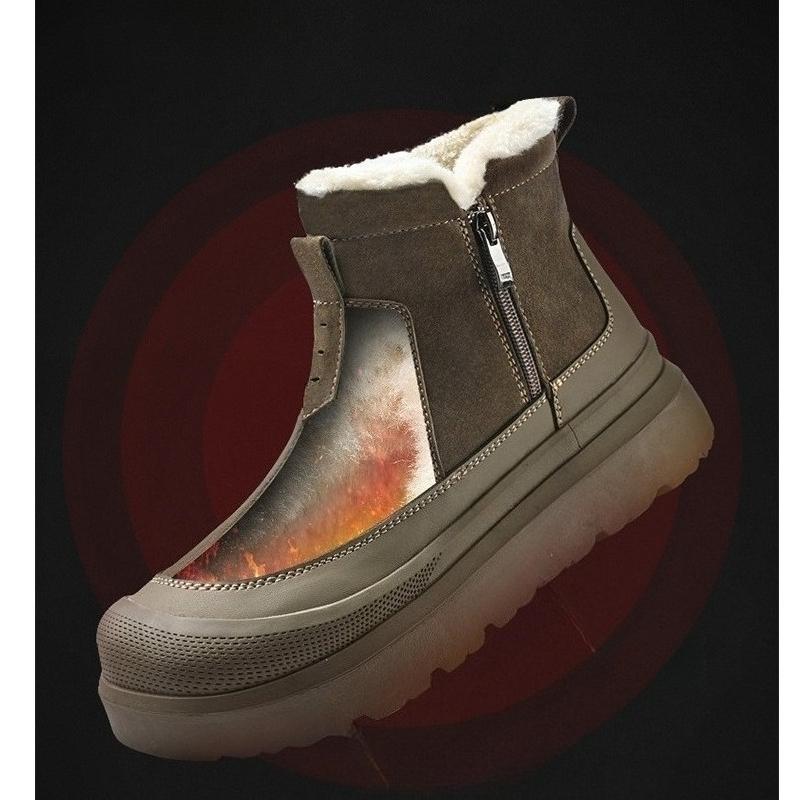 New Men's  Warm Cotton Shoe Men's Winter Slip-on Snow Boots Men for Work Ankle Boots Male Winter Thick Bottom Outdoor Casual Shoes