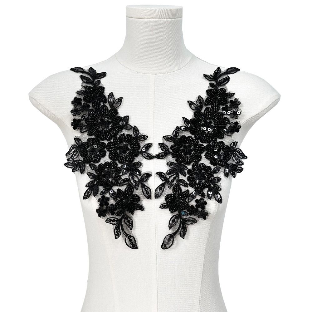 1 Pair Knitting Floral Flower Clothing Patch Clothing Appliqué  Clothing Decoration