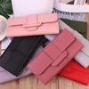 Women's Korean Style Long Tri-Fold Wallet with Coin Pocket and Snap Closure