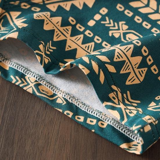 Boxer Underwear Mid-rise Elastic Waistband U-Convex Shorts Briefs Retro Printing Panties Sleepwear Daily Wear