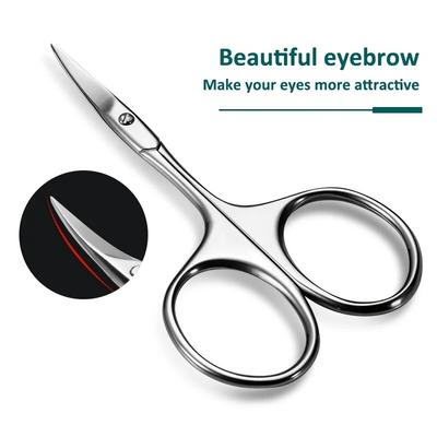 Curved Blade Eyebrow Scissors Professional Stainless Steel Precision Trimmer Eyebrow Eyelash Hair Remover Tool Nose Hair Scissor