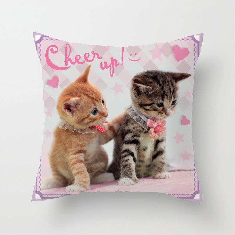 Cute Cat Sofa Pillowcase Cushion Cover     Bed Home Living Room Car Office