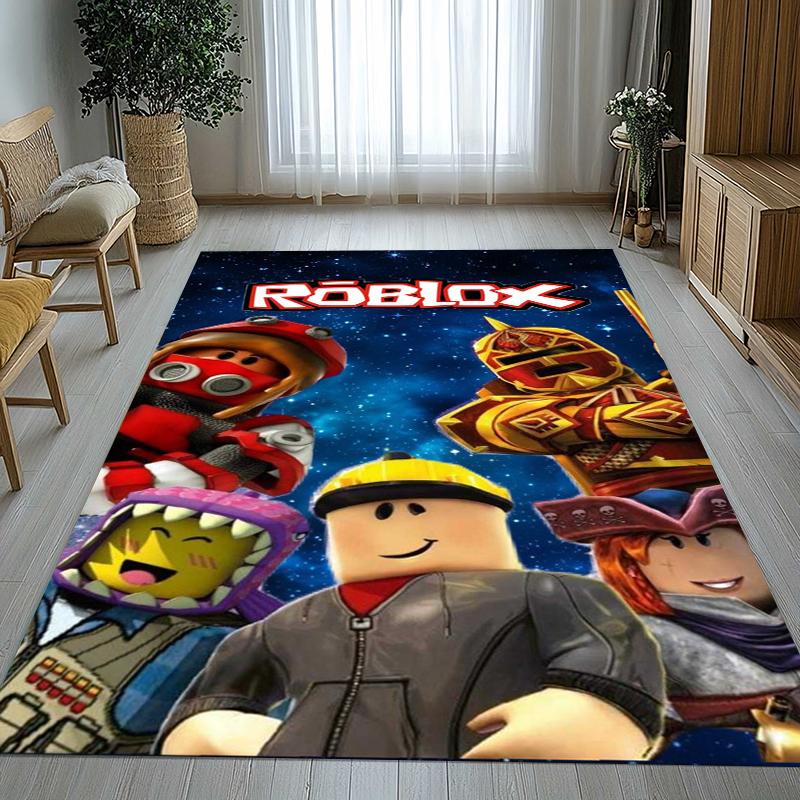 Game R-Robloxs Cartoon Living Room Non-Slip Area Rug Soft Carpet for Bedroom Kids Playroom Sofa,Home Decor Doormat Gift