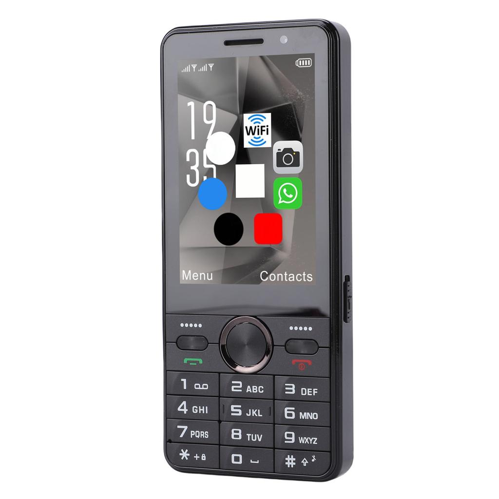 4G Unlocked Phone Dual SIM Card Support 3.5 Inch Color Touch Screen Loud Sound Large Keys Mobile Phone Black