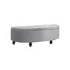 Banc De Rangement - MUVOE - Tabouret En Velours Gris - 2 En 1 - Confort Maximal - Style Classique