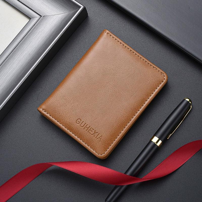 

Винтажные кожаные мини-кошельки для мужчин, держатель для карт с RFID-защитой, короткий зажим для денег, тонкий мужской кошелек, мужская сумка-кошелек хаки