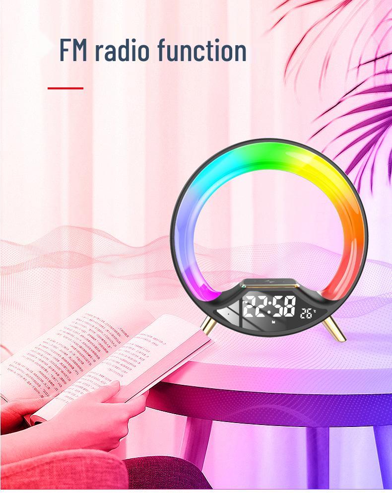 Sunrise Atmosphere Light Strip with Wireless Charging, Bluetooth Speaker & FM Alarm Clock.