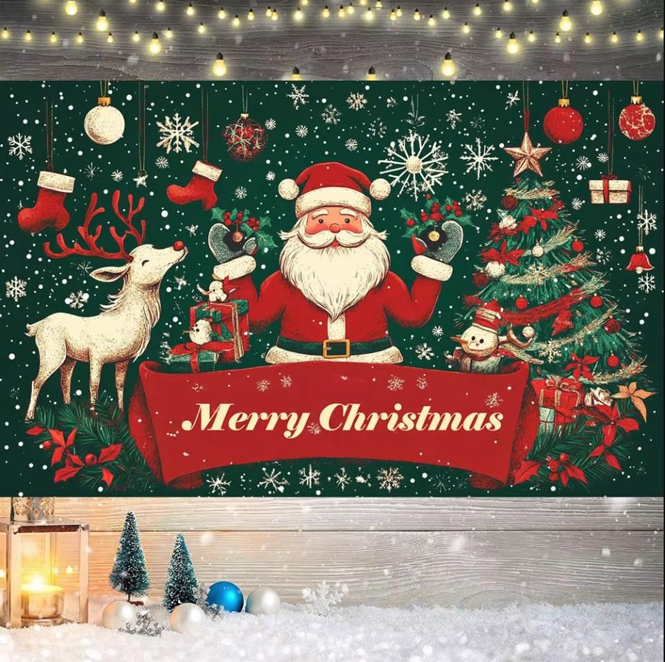 Merry Christmas Banne Christmas Decoraton Merry Christmas Santa Claus Banner Home Decoraton Background Xmas Party New Year Decor