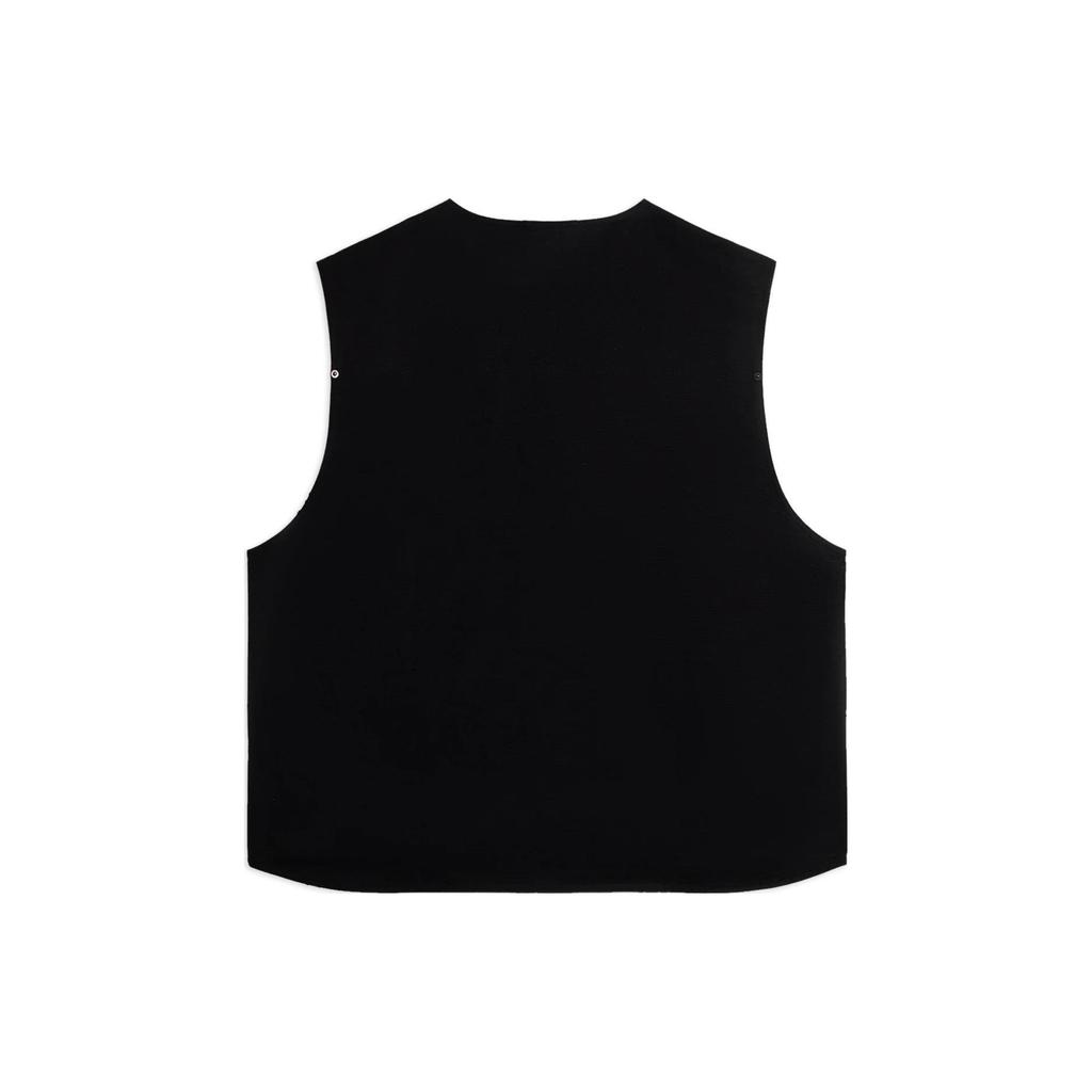 Li Ning Summer Party Series Solid Color Label Zipper Loose Vest Men Vests Black AMDS069-2