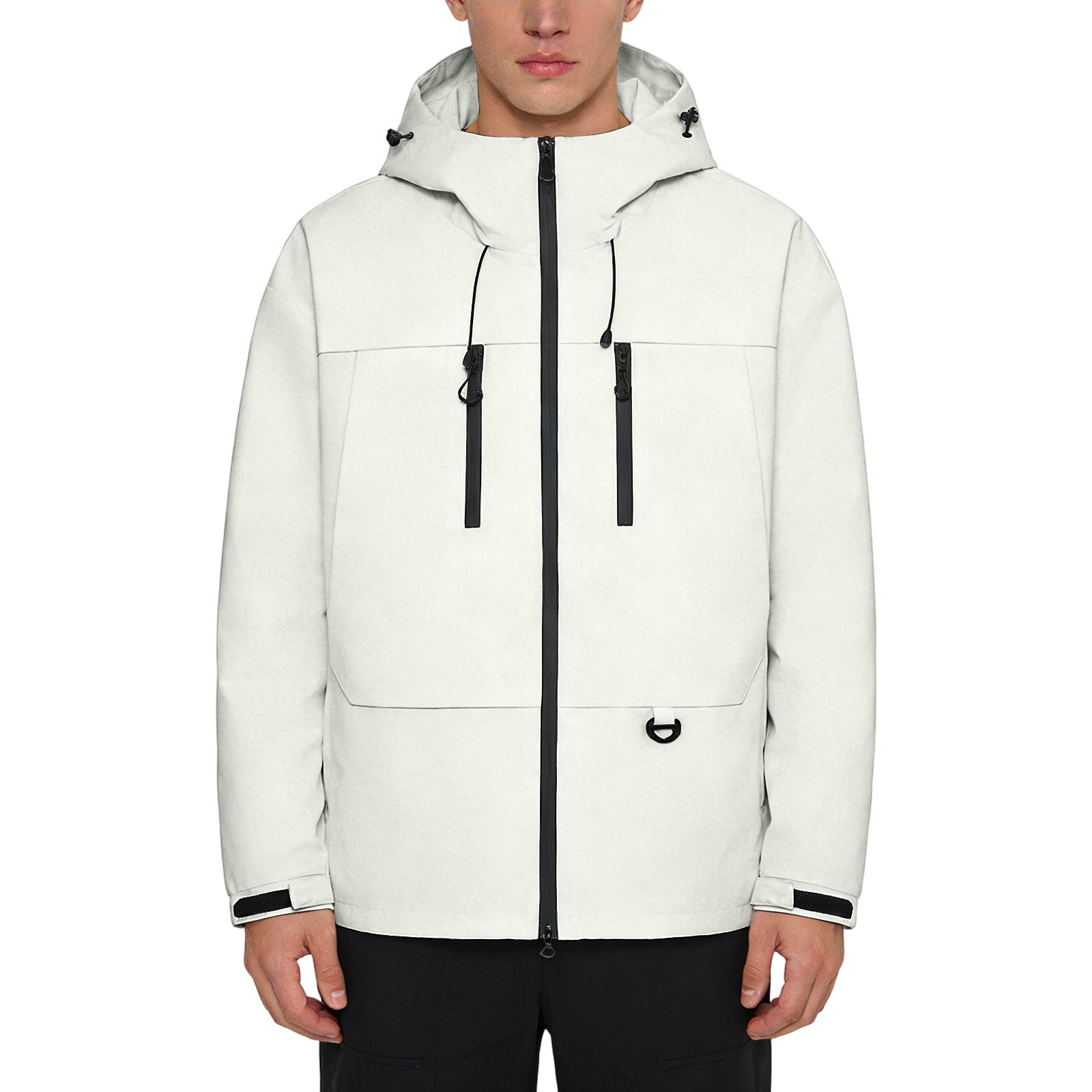Unisex Loose-fitting Hooded Windbreaker L бежевый