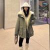 Lamb Plush Pie Jacket Thickened Warm Workwear Cotton Clothes Women's Mid-Length Winter Jacket