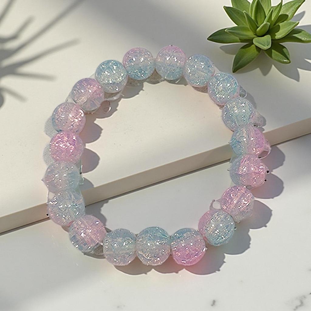 Summer Special Two-Tone Glass Beads Floral Bracelet – Luxurious & Soft Design for Women and Students
