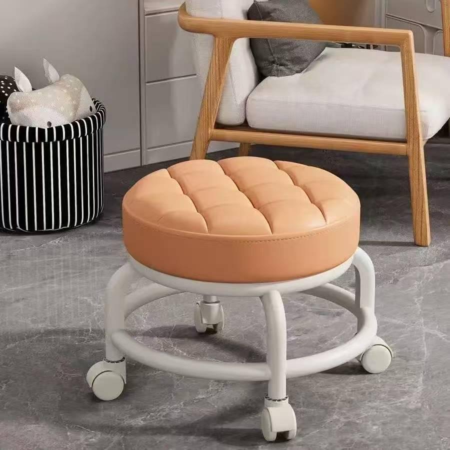 Plastic Swivel Caster Mobile Low Stool for Living Room or Nursery