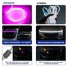 LED Car Daytime Running Light Strip - Pink & Yellow Dual Color Plug And Play Start Scan Turn Signal 12V Universal Car Hood Light