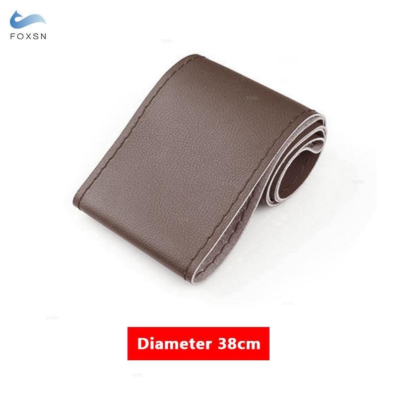 38cm DIY Car Steering Wheel Braid Cover Microfiber Leather Needles And Thread Soft Non-slip Auto Interior Accessories Kits