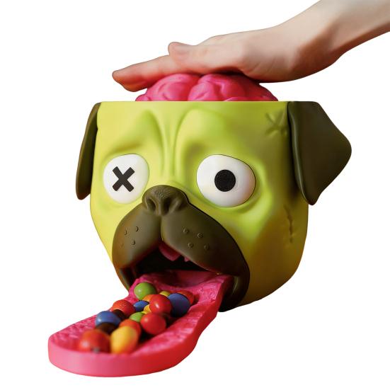 

Конфетомат Зомби Мопс Забавная Интерактивная Игрушка с Пружинным Механизмом Новинка Конфетный Гаджет для Вечеринок на Хэллоуин и Любителей Собак Small