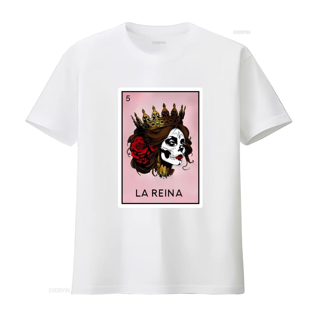 La Reina Loteria T Shirt Mothers Day for Mexican Mom Latina Queen Party Vintage Washed Designer Clothes Fashion Breathable