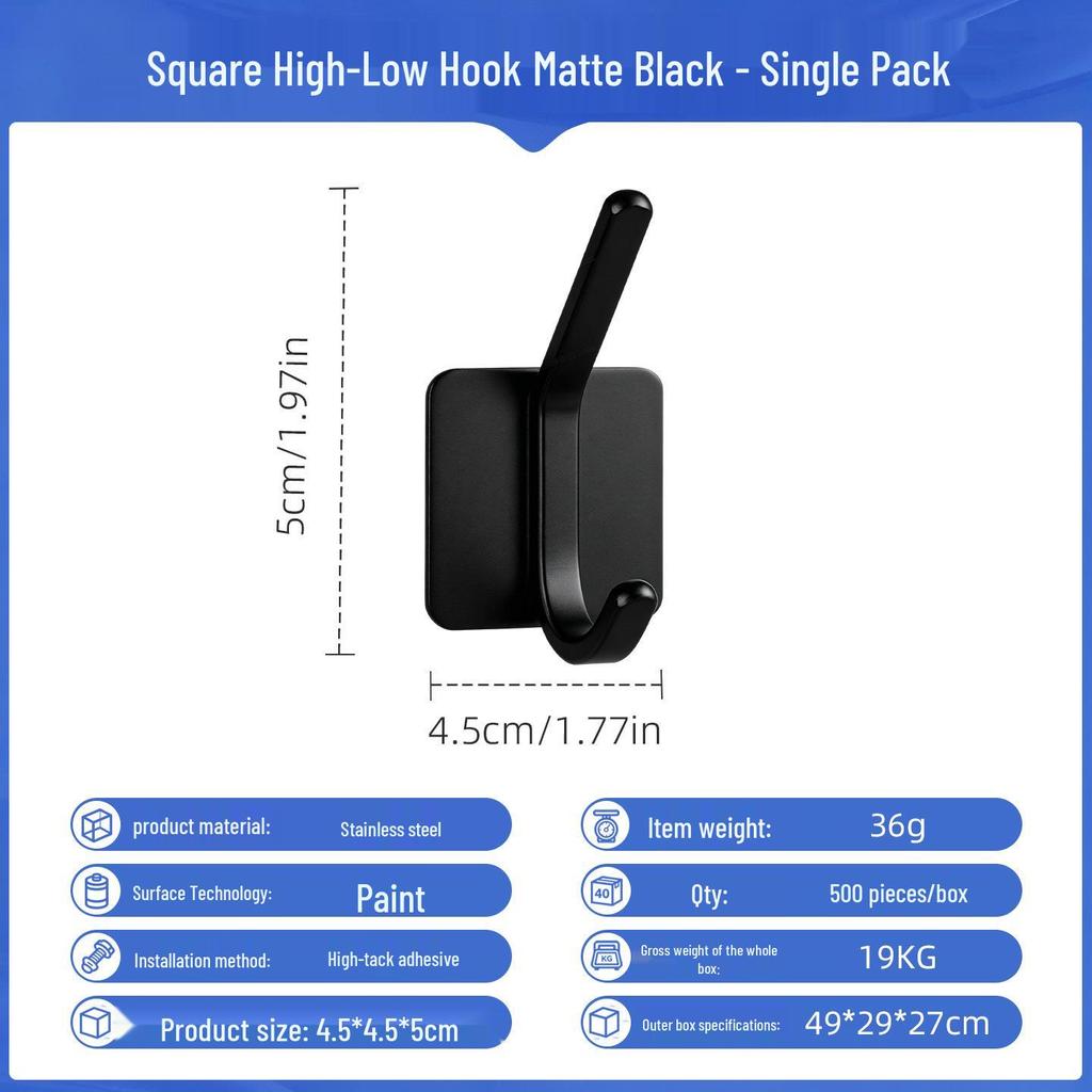 Punch-Free Strong Adhesive 304 Stainless Steel Wall Hook