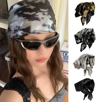 Retro Print Square Scarf For Women Men Y2k Spicy Girls Hair Scarf Luxury Hair Shawl Wrap Fashion Hip-hop Kerchief Hijab Headband