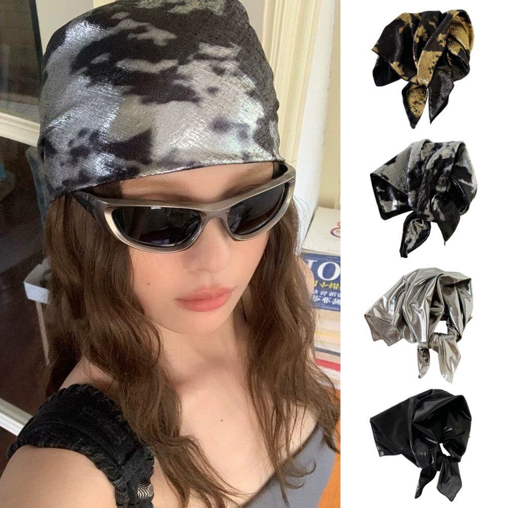 Y2K Retro Spicy Style Hair Scarf For Women Luxury Square Scarf Fashion Korean Hair Shawl Wrap Sunscreen Headscarf Hair Accessory