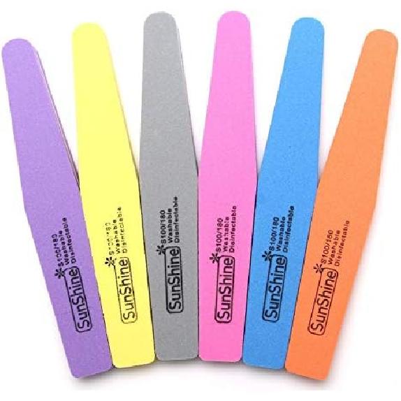 

Nail Files Bufers 6 Colors 10pcs/lot Sunshine 100/180 Nail Files for Nail Art Slim Sanding Set Nail Buffers Polish Gel Tools - (Color: Purple) фиолетовый