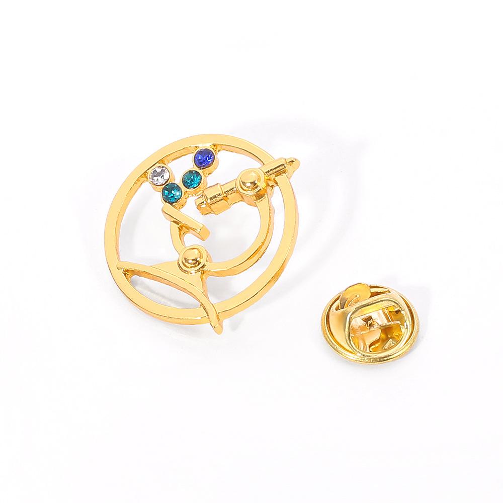 Горячая Распродажа Новое Медицинское Оборудование Брошь-Микроскоп, Доктор Медсестра Сплав Алмазная Инкрустация Медицинское Оборудование Значок