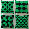 Classic Theme Black and Green Cushion Cover Soft & Easy-Wash Pillow Case – Versatile for Couch, Bed, Travel and Office