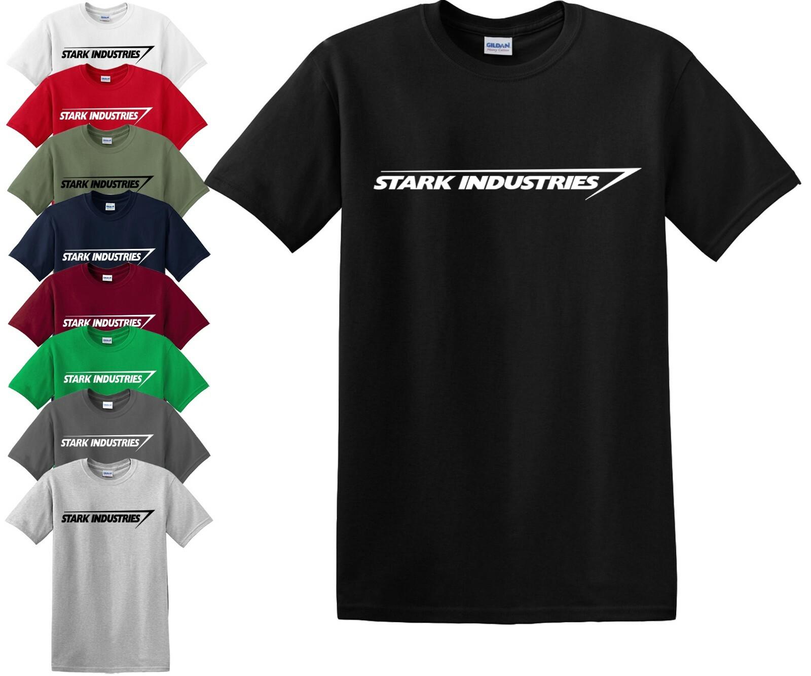 

STARK INDUSTRIES 100% Хлопок Футболка Мужские Футболки Топ Щит Железного Человека Marvel Комикс Подарок на День Отца Топ Футболка S