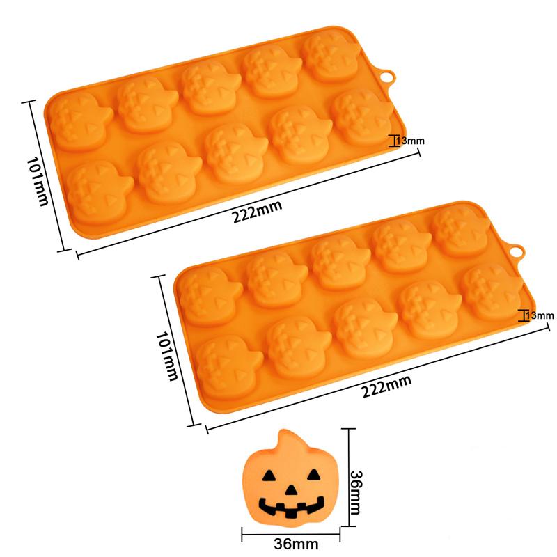 Halloween Candy Chocolate Molds 3D Skull Pumpkin Witch Hat Bat Spider Shape for Baking Chocolate Jelly Gummy Dessert