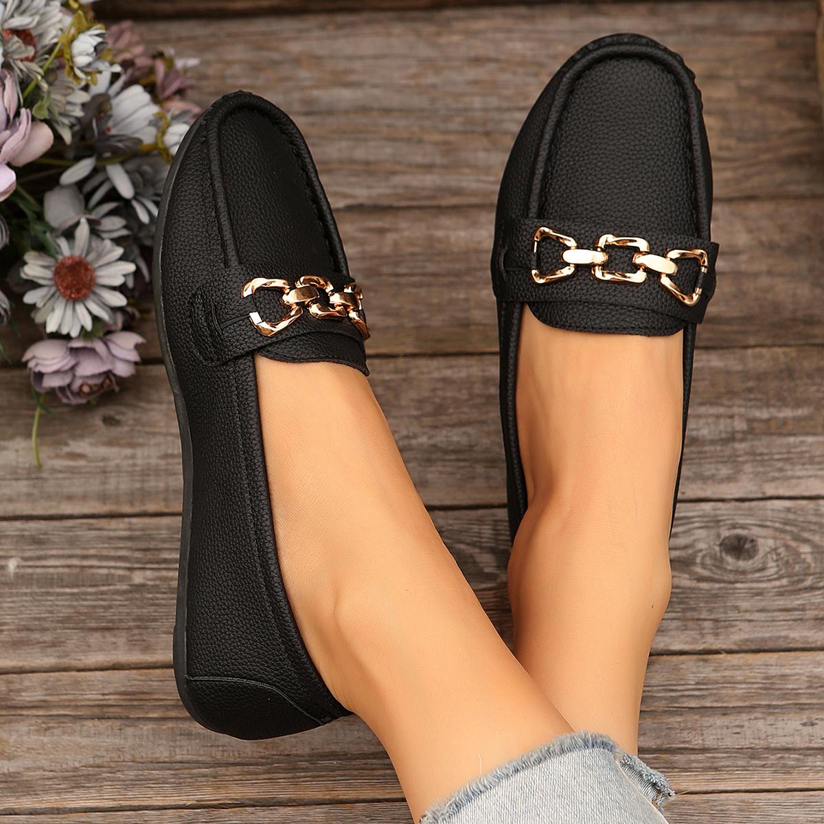 

Модная женская повседневная обувь Новые весенне-осенние лоферы на плоской подошве Женская модная нескользящая мягкая джинсовая обувь на плоской подошве Zapatos De Mujer 43 чёрный