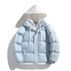 Autumn and Winter Cotton-padded Clothes Men's Hooded Fake Two-piece Cotton-padded Clothes Couple Cold-proof Thickened Jacket Warm Trendy Striped