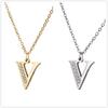 My Shape A-Z Letters Necklaces Girls Initials Alphabet Gold Color Chains Stainless Steel Rhinestone Name Pendant Choker Jewelry