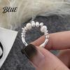 Imitation Pearl Ring Women Decor Irregular Shape Beads Handmade Adjustable
