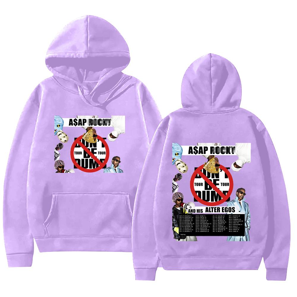 

Asap Don’t Be Dumb Tour 2026 Худі З Довгим Рукавом Пуловери Вінтажний Хіп-Хоп Светр Унісекс Повсякденний Y2K Одяг L світло-фіолетового кольору