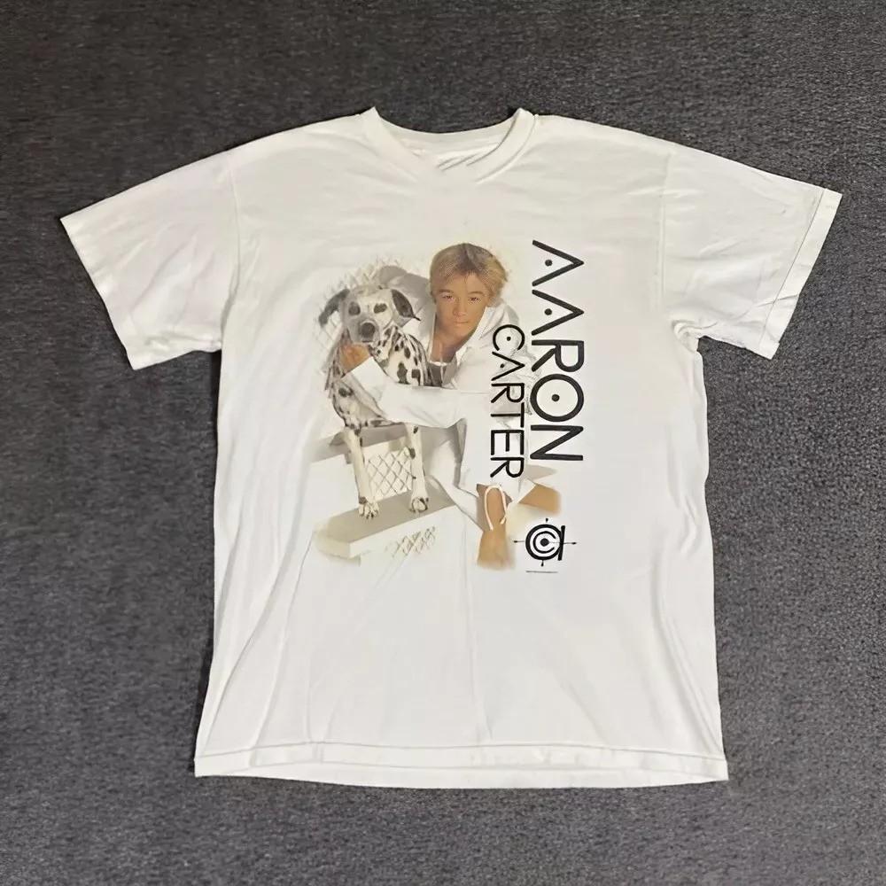 Trend Aaron Carter White Color Cotton Full Size Shirt Adults Unisex T-Shirt L