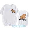 Fashion Capybara T Shirt Men/women EU Szie T-shirt Funny Capibara Harajuku Tees Tops Cartoon Mange Y2k 90s Grunge Tshirt Clothes