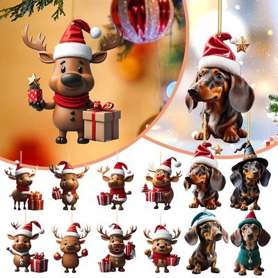 Cartoon Niedlicher Elch 2025 Weihnachtsornamente Hängende Dekoration Weihnachtsbaum Anhänger Dekor Festival Themenparty Zubehör Neujahr