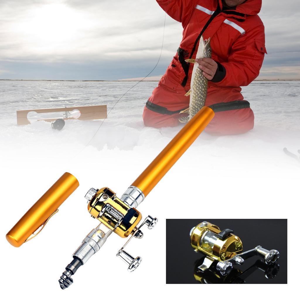 Portable Pocket Fishing Rods Aluminum Alloy Non Slip Telescopic Fastness Fishing Rod for Freshwater Saltwater Fishing