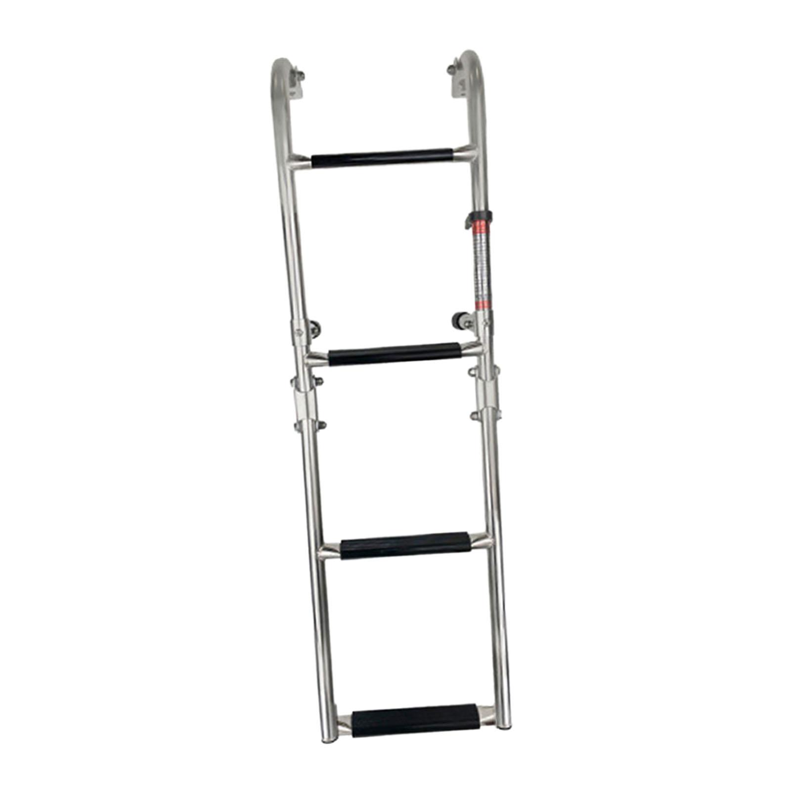 Boat Swim Ladder Telescoping Boat Ladder Foldable Dive Ladder Heavy Duty Swim Step Marine Boat Boarding Ladder for Yacht 4 Steps ladder